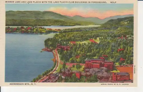 Canada Mirror Lake and Lake Placid with Club Buildings gl1955 223.605
