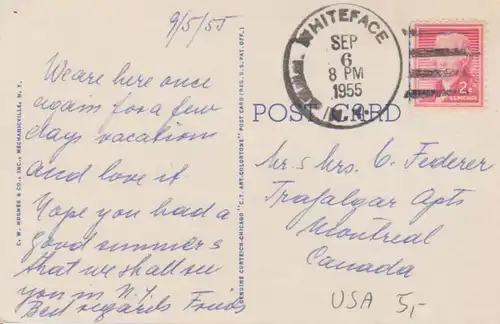 Canada Mirror Lake and Lake Placid with Club Buildings gl1955 223.605