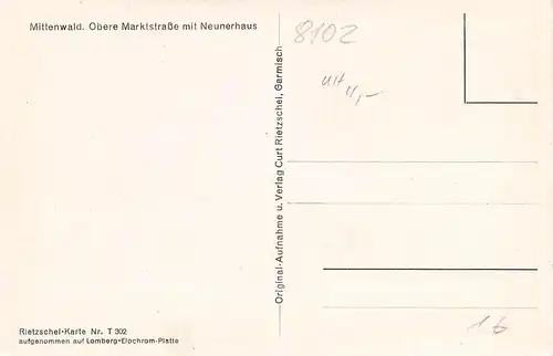 Mittenwald a.d.Isar Obere Marktstraße mit Neunerhaus ngl 154.981