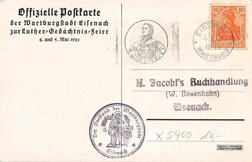 Eisenach Luther auf der Wartburg gl1921 158.724