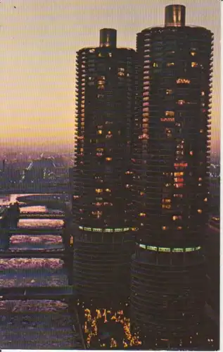 Chicago IL Night view of famed Marina City ngl 223.606