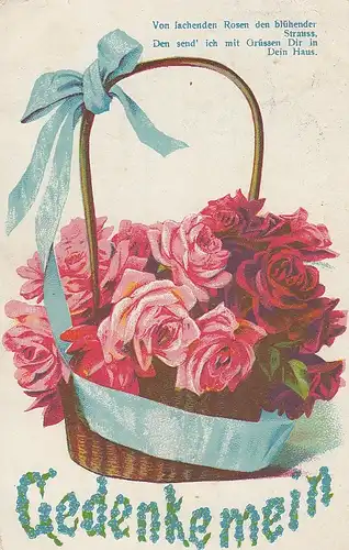 Gedenke mein - mit Rosenkorb feldpgl1917 E0807