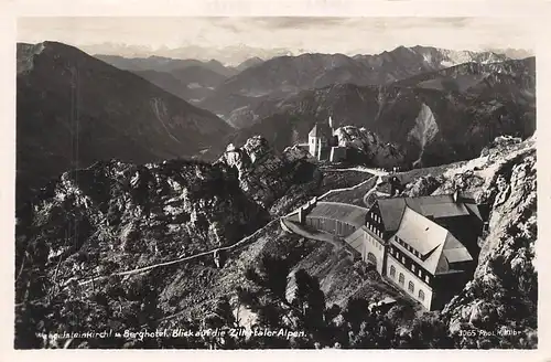 Wendelstein Kirchl und Berghotel - Blick auf die Zillertaler Alpen ngl 155.015