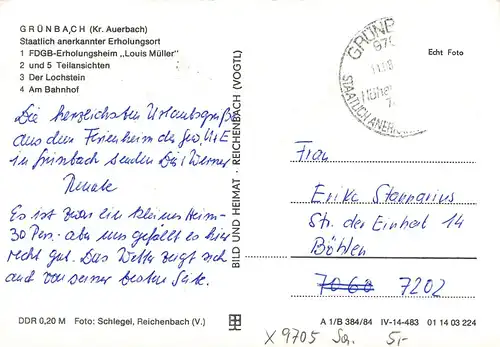 Grünbach (Kreis Auerbach) Teilansichten glca.1980 160.961