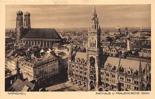 München - Rathaus und Frauenkirche (Dom) ngl 155.145