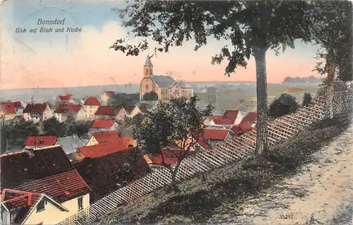 Bonndorf Blick auf Stadt und Kirche feldpgl1915 157.750