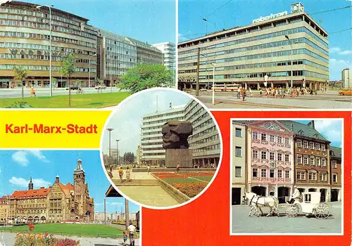 Karl-Marx-Stadt CENTRUM-Warenhaus Hochzeitskutsche 5 Ansichten gl1991 154.222