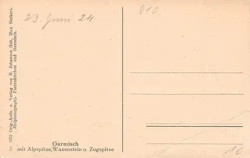 Garmisch mit Alpspitze, Waxenstein und Zugspitze ngl 155.181