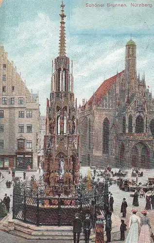 Nürnberg, Schöner Brunnen gl1910 D9124