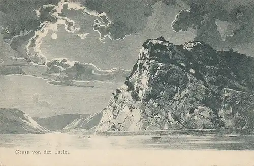 Gruß von der Lurlei (Lorelei) am Rhein gl1905 E0961