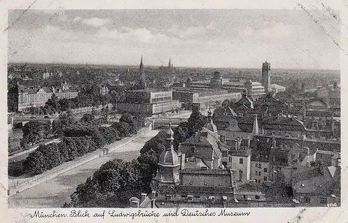 München Ludwigsbrücke und Deutsches Museum gl1942 D9519