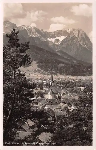 Partenkirchen Panorama mit Zugspitzgruppe ngl 154.832