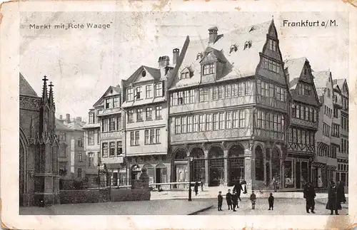 Frankfurt a.M. Markt mit "Rote Waage" feldpgl1914 159.617