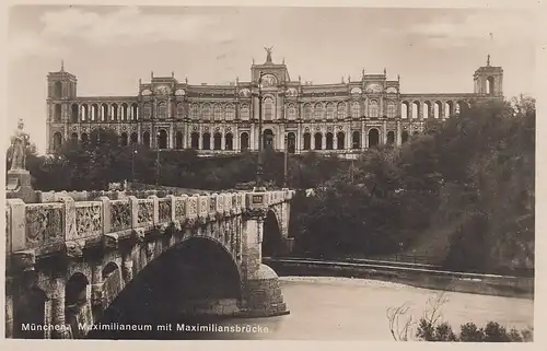 München, Maximilianeum mit Maximiliansbrücke gl1927 D9121