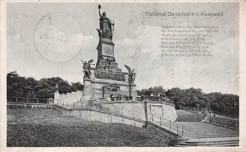 Nationaldenkmal auf dem Niederwald mit Gedicht gl1925 155.545