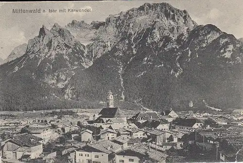 Mittenwald an der Isar mit Karwendelgebirge gl1911 D9515