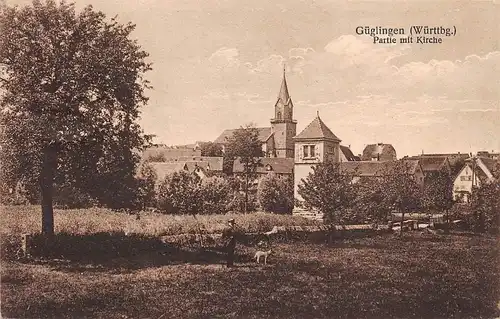 Güglingen Partie mit Kirche gl1931 157.256