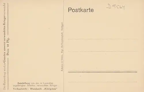 Neujahr-Gruß Verwundete schreiben nach Hause ... ngl D9564