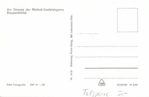 Am Stausee der Bleiloch-Saaletalsperre Blaupunktblick ngl 158.655