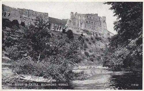 Richmond, Yorks., The River and Castle ngl D9295
