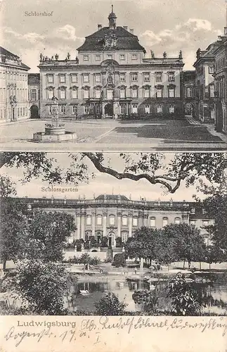 Ludwigsburg Schlosshof und Schlossgarten gl1906 157.335