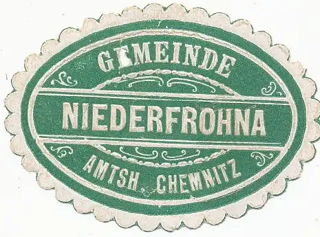 Sondermarke (Keine AK!) Gemeinde Niederfrohna Amtsh. Chemnitz 156.559