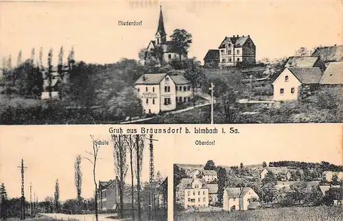 Bräunsdorf bei Limbach Schule Ober.- und Niederdorf ngl 161.597