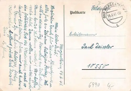 Bad Mergentheim Nach Gemälde mit Ritter in Rüstung feldpgl1941 156.627