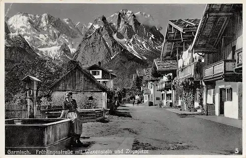 Garmisch - Frühlingsstraße mit Waxenstein und Zugspitze ngl 154.902