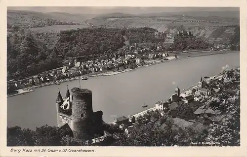 Burg Katz mit St. Goar und St. Goarshausen gl1932 161.632