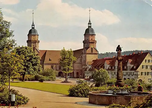 Freudenstadt Marktplatz mit Stadtkirche gl1963 155.396