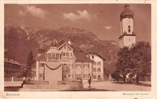 Garmisch - Marienplatz mit Kramer gl1925 154.639