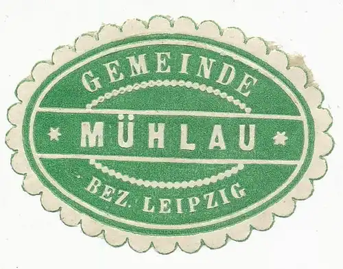 Sondermarke (Keine AK!) Die Gemeinde Mühlau Bez. Leipzig 156.578