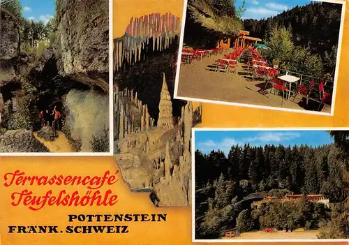 Pottenstein Fränk.Schweiz Terrassencafé Teufelshöhle gl1979 156.632