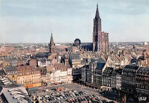 Elsass Strassburg - Place Kléber et l'Cathédrale gl1955? 156.787