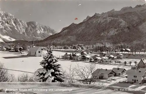 Bayerisch Gmain mit Untersberg und Lattengebirge gl1963 155.177