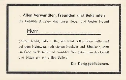 Allen Verwandten, Freunden und Bekannten ... ngl D9660