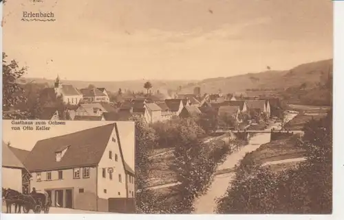 Erlenbach - Gasthaus zum Ochsen, Panorama gl1930 223.952