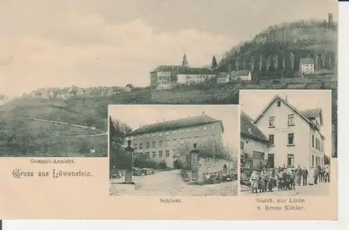 Löwenstein - Gasthaus zur Linde, Schloss, Panorama ngl 223.956