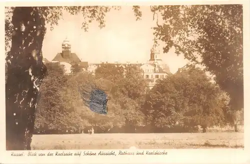 Kassel - Blick v. Karlsaue auf Schöne Aussicht Rathaus Karlskirche ngl 159.407