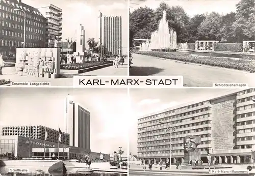 Karl-Marx-Stadt Stadthalle Ensemble Schloßteich 4 Ansichten gl19? 157.877