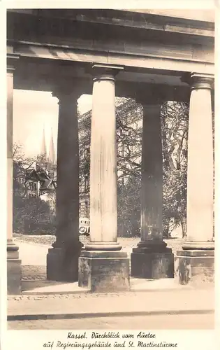 Kassel - Durchblick v. Auetor auf Regierungsgebäude St. Martinstürme ngl 159.446