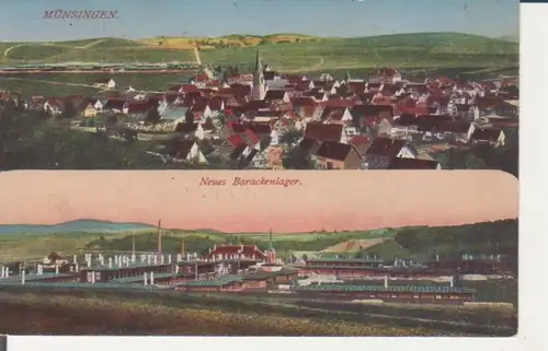 Münsingen - Stadtpanorama und Neues Lager feldpgl1917 225.696