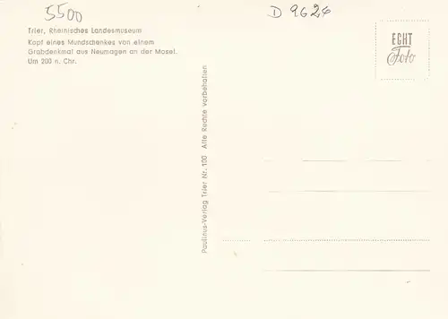 Trier Landesmuseum Kopf eines Mundschenks Neumagen 2.Jahr.undert ngl D9626