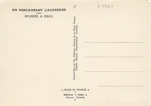 En Parcourant L'Auvergne, Bourrée a Deux ngl D9851