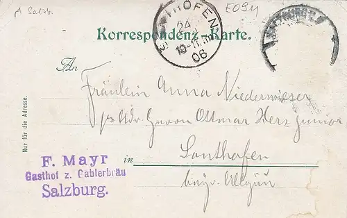 Salzburg vom Kapuzinerberg aus gl1906 E0911