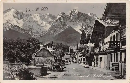 Garmisch - Frühlingsstraße mit Waxenstein und Zugspitze ngl 155.204