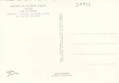 La Côte d'Azur, Cannes, Ile de Lerins - St-Honorat ngl D9922