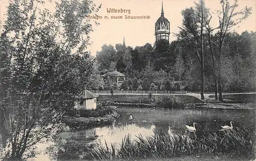 Wittenberg - Anlagen mit neuem Schwanenteich feldpgl1916 155.784