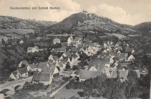Kocherstetten Panorama mit Schloss Stetten ngl 157.276